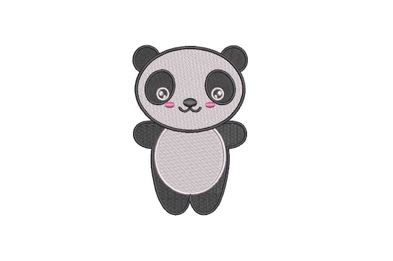 Machine Embroidery Kawaii Panda Bear - Machine Embroidery File design - 4x4 inch hoop - Instant download