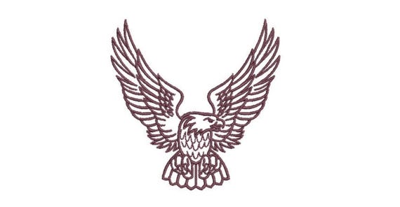 Eagle Outline  - Machine Embroidery File design - 4x4 inch hoop - Simple Eagle Embroidery Design.