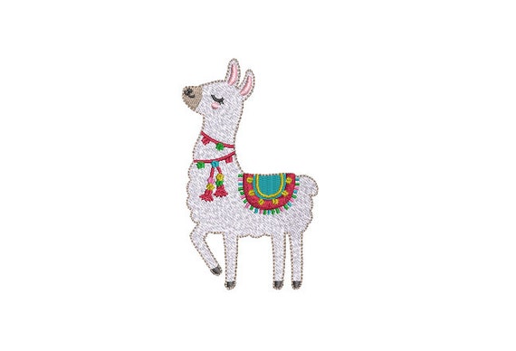 Llama Tassels Machine Embroidery File design - 4x4 inch hoop - instant download - Xmas Design