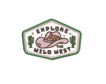 Explore The Wild West - Western Machine Embroidery File design - 4x4 inch hoop - Cowgirl and Cowboy Design