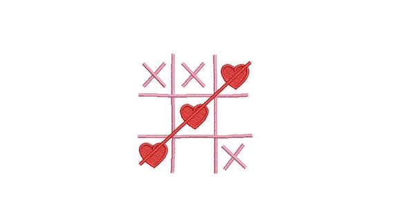 Hearts and Crosses Machine Embroidery File design - 3 x 3 inch hoop - instant download - Valentines Embroidery Design