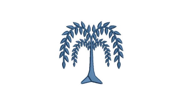 Weeping Willow Tree Machine Embroidery File design - 4 x 4 inch hoop - Silhouette - Monogram Embroidery