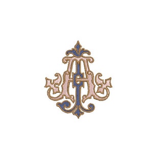 Antique J A Monogram o A J - Máquina de bordar Diseño de archivo - Aro de 3x3 pulgadas - Vintage Monogram Design