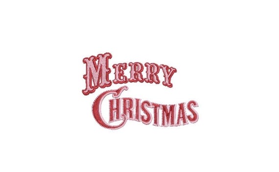 Merry Christmas Vintage Embroidery - Machine Embroidery File design - 4x4 inch hoop - Xmas Embroidery Design