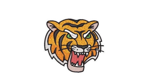 Tiger Design Machine Embroidery File design 4x4 inch hoop - Tiger Tattoo Face Digital Download Embroidery File