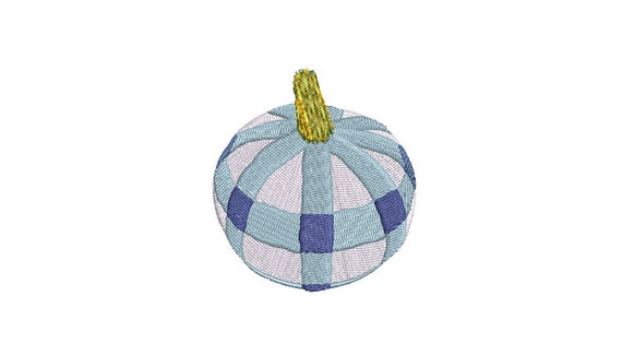 Chinoiserie Chic -  Madras Pumpkin -  Plaid Pumpkin - Machine Embroidery design - 3x3 inch hoop - instant download