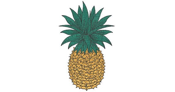 Pineapple Embroidery - Machine Embroidery Tropical Summer Pineapple Embroidery File design 5x7 hoop