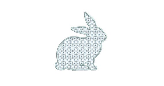 Bunny Fancy Fill Stitch  - Machine Embroidery File design 4 x 4 inch hoop - Easter Embroidery Design