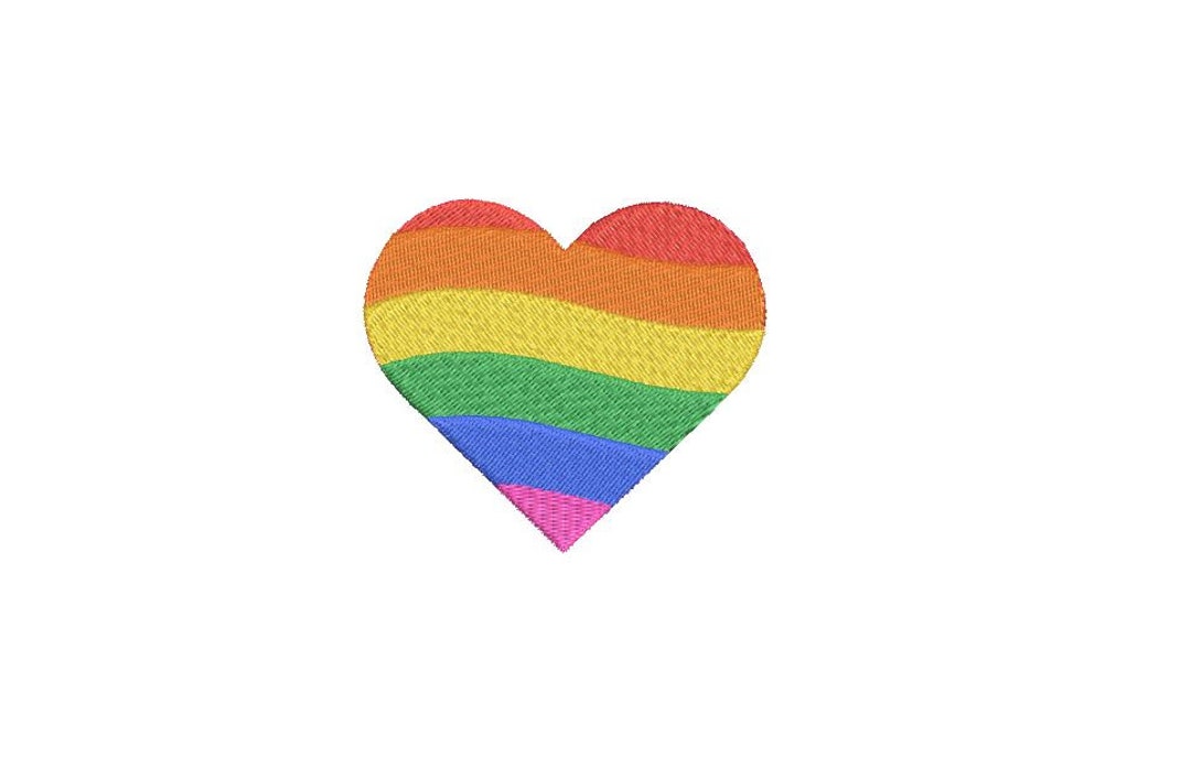 Rainbow Heart Machine Embroidery File Design 4 X 4 Inch Hoop - 6cm Mini ...
