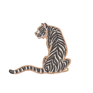 White Tiger Machine Embroidery File design - 4x4 inch hoop - Chinoiserie Embroidery Design