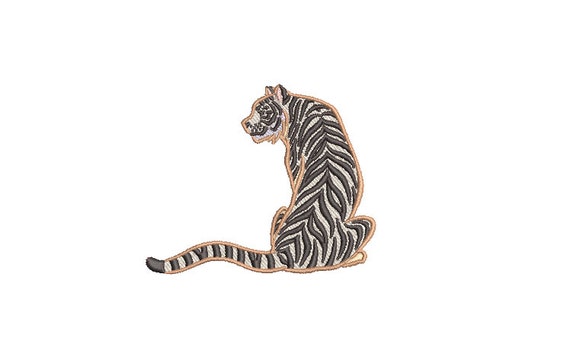 White Tiger Machine Embroidery File design - 4x4 inch hoop - Chinoiserie Embroidery Design