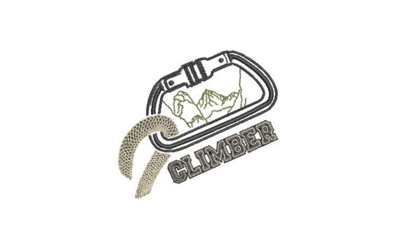 Rock Climber Embroidery Design - Mountain Climber Embroidery Design -  Machine Embroidery File design 4 x4 inch hoop