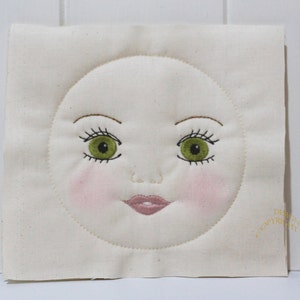 ITH In The Hoop Handmade look Kissing Doll Face Machine Embroidery File design 5x7 doll face embroidery