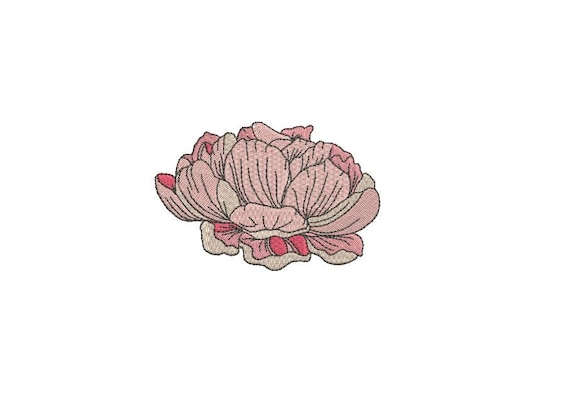 Peony Head #2 Machine Embroidery File design 4 x 4 inch hoop - Flower