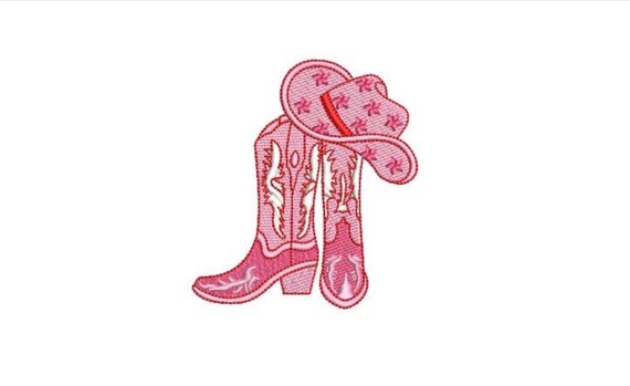 Cowgirl Stars -Cowboy Hat and Boots Machine Embroidery File design - 4x4 inch hoop - Monogram Frame