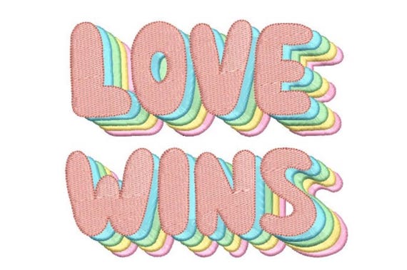 Love Wins Machine Embroidery File design - 5x7 inch hoop - Instant download