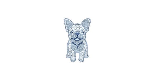 French Bulldog Machine Embroidery File design - 4x4 inch hoop - Hamptons Frenchie Embroidery