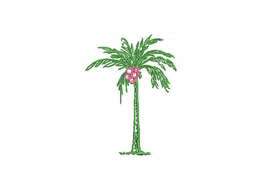 Palm Tree Sketch Machine Embroidery design - 4 x 4 inch hoop - Palm Embroidery file
