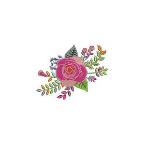 Colourful Rose Machine Embroidery File design - 4 x 4 inch hoop - Rosette - Rose Silhouette