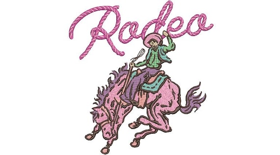 Rodeo Cowboy Machine Embroidery File design - 8x8 inch hoop - Western Embroidery Design Download