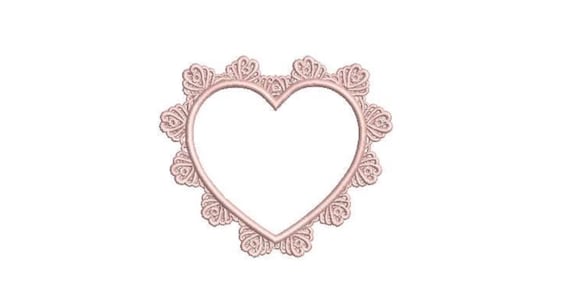 Lace Heart Embroidery File design - 4 x 4 inch hoop  - instant download - Wedding Embroidery Design - Bride File - #2