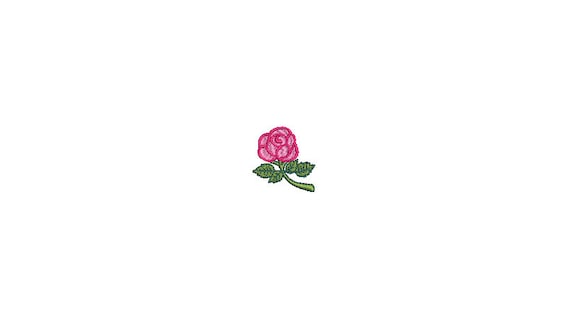 Mini Rose Stem Embroidery File design - 4 x 4 inch hoop  - instant download - 3cm - Rose design