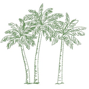 Coconut Palms -  Machine Embroidery File design - 6 x 10 inch hoop - Palm Tree