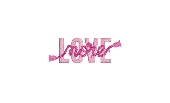 love more embroidery design - Machine Embroidery File design - 5x7 hoop - Instant download - tassel embroidery
