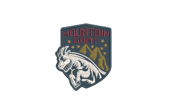 Mountain Goat Embroidery Design - Mountain Climber Embroidery Design -  Machine Embroidery File design 4 x4 inch hoop