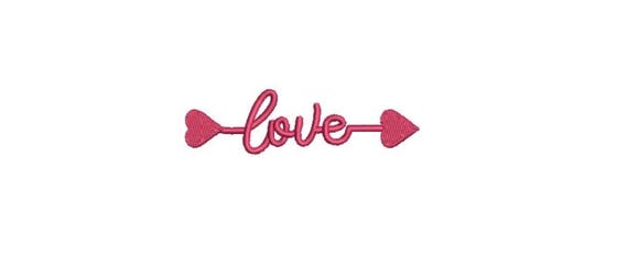 Red LOVE Arrow Machine Embroidery File design - 4 x 4 inch hoop - instant download - Valentines Embroidery Design