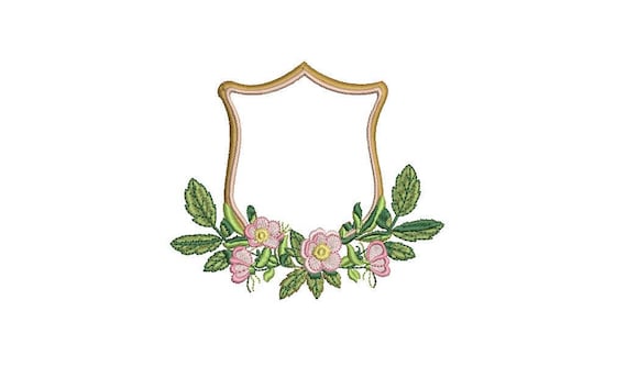 Magnolia Crest Machine Embroidery File design 4x4 inch hoop - Monogram Frame