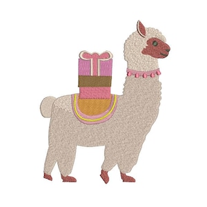 Llama Alpaca Birthday Present Gift Machine Embroidery File design 5x7 inch hoop