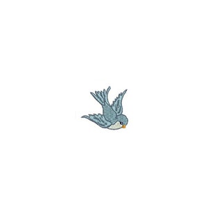 Machine Embroidery Whimsical Mini Bluebird Machine Embroidery File design 4 x 4 inch hoop
