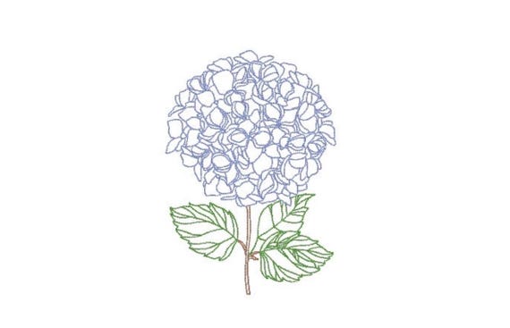Hydrangea Embroidery - Flower Machine Embroidery File design - 5x7 inch hoop - instant download