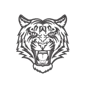 Tiger Embroidery Design - Tiger Head Machine Embroidery File design 4x4 inch hoop - Tiger Face - instant download