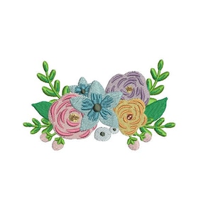 Machine Embroidery Flowers 2 Machine Embroidery File design 4x4 inch hoop Embroidery design