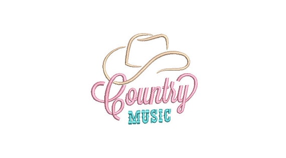 Country Music - Western Machine Embroidery File design - 4x4 inch hoop - Cowgirl and Cowboy Design