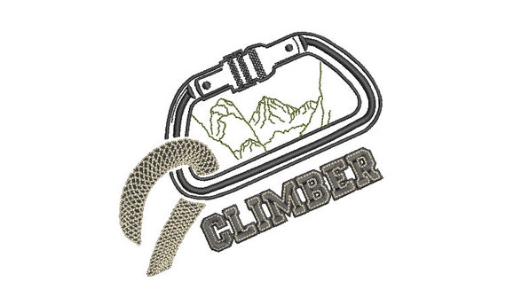 Rock Climber Embroidery Design - Mountain Climber Embroidery Design -  Machine Embroidery File design 5 x7 inch hoop