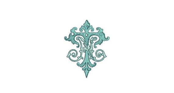 Antique N T Monogram or T N  -  Machine Embroidery File design - 3x3 inch hoop - Vintage Monogram