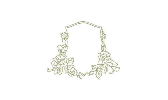 Simple Wedding Crest Machine Embroidery File design 4x4 inch hoop - Monogram Frame