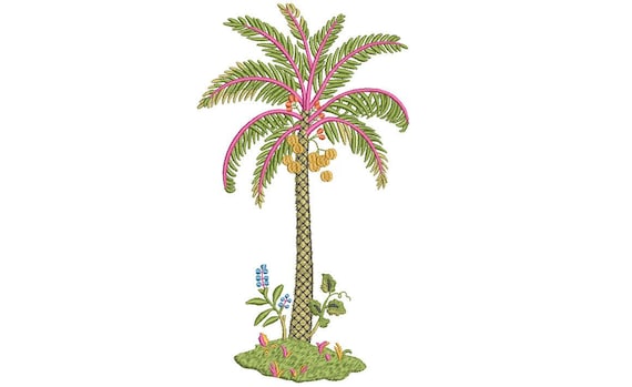 Pretty - Palm Tree Machine Embroidery File design - 5 x 7 inch hoop - Palm Silhouette -  Brother Embroidery