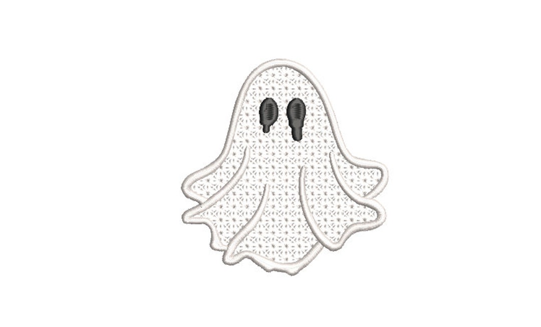 Ghost Embroidery Design Lace Ghost Machine Embroidery File Design 4x4 Inch Hoop Halloween