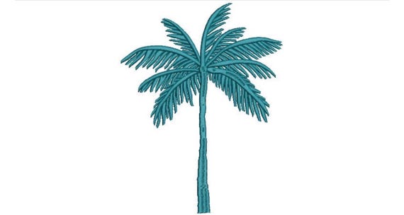 Palm Tree Machine Embroidery File design - 7 x 12 inch hoop - Palm Silhouette