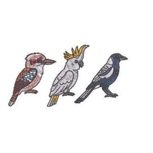 Australian Birds Machine Embroidery File - 4x4 inch hoop - Kookaburra - Cockatoo - Magpie Embroidery