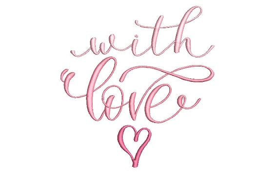 with love and heart design - Machine Embroidery File design - 5x7 hoop - Instant download