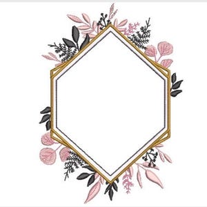 Romantic Monogram Frame - Machine Embroidery File design - 5x7 inch hoop - Monogram Frame