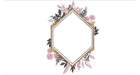 Romantic Monogram Frame - Machine Embroidery File design - 5x7 inch hoop - Monogram Frame
