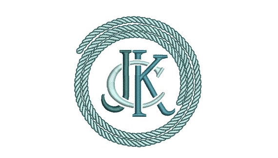 Circle Rope Machine Embroidery File design - 4x4 inch hoop - Monogram Frame - add your own monogram.