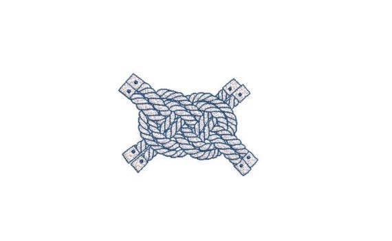 Rope Knot 3 Nautical Machine Embroidery File design - 4x4 inch hoop - Monogram Frame