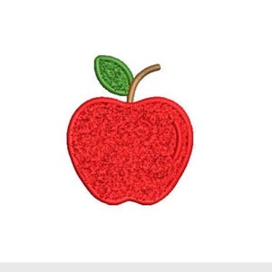 Chenille Apple used with 3D Puffy Foam -  Machine Embroidery File design 4x4 inch hoop - 3.5 inch size design